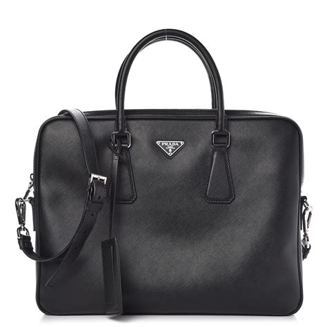 prada saffiano leather briefcase black|Prada saffiano leather briefcase.